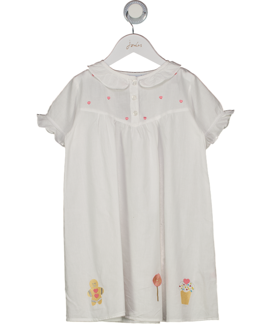 MINI LUNN White Mini Lunn Xmas Embroidered 100% Cotton Dress 4 Years