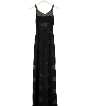 Unknown Black Lace Inset Maxi Dress UK S