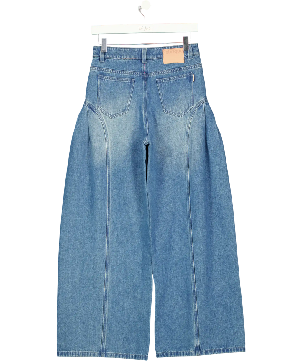FABRIQUE Blue X Adriano Goldschmied Manon Seams Soft Barrel Leg Jeans In Cotton Denim UK XS
