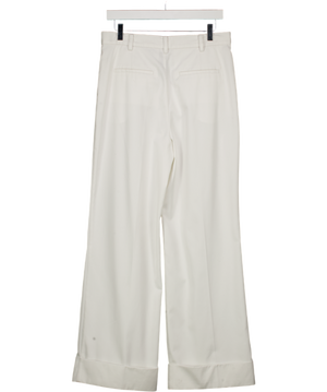 REBE White Spence Wide Leg Trousers UK S
