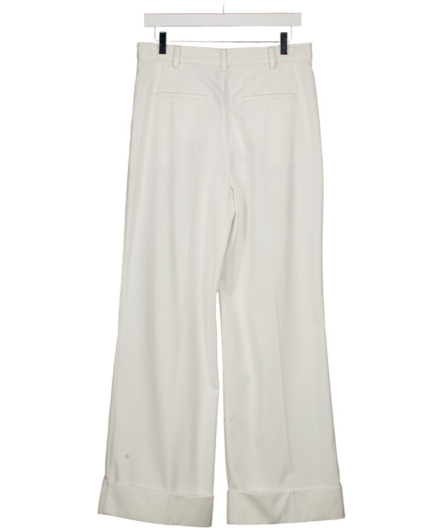REBE White Spence Wide Leg Trousers UK S