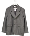 Aria Cove Grey Oversized Wool Look Dropped Shoulder Blazer In Charcoal UK 16