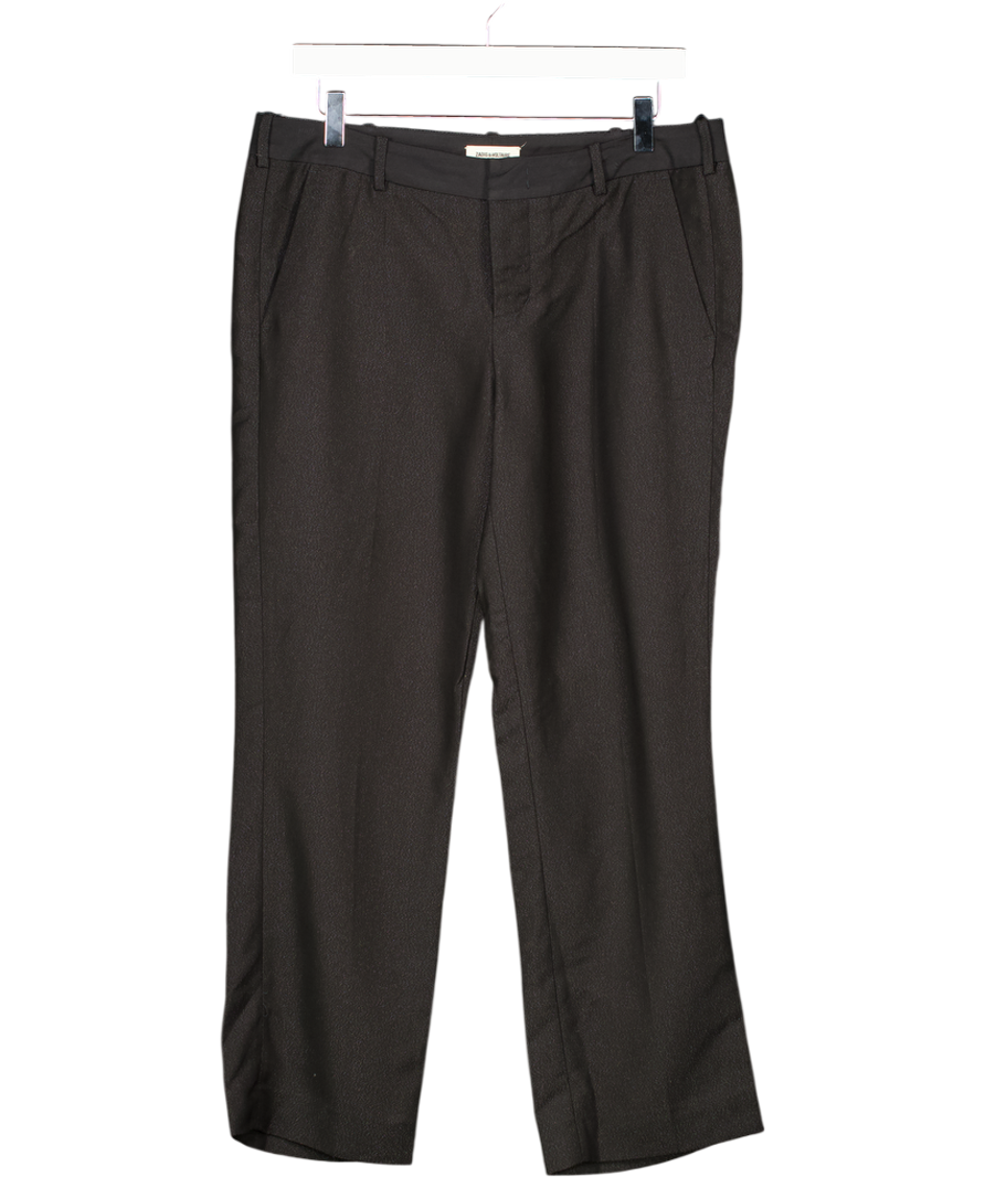 Zadig & Voltaire Black Straight Tailored Shimmer Trousers UK 12