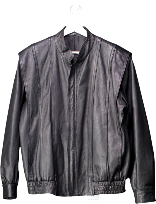 Black Leather Jacket UK S