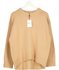 REISS Wool-cashmere Crew-neck Jumper In Camel Beige UK M