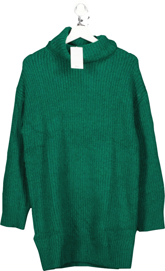 MANGO Green Ribbed Turtleneck Dress BNWT UK XXS