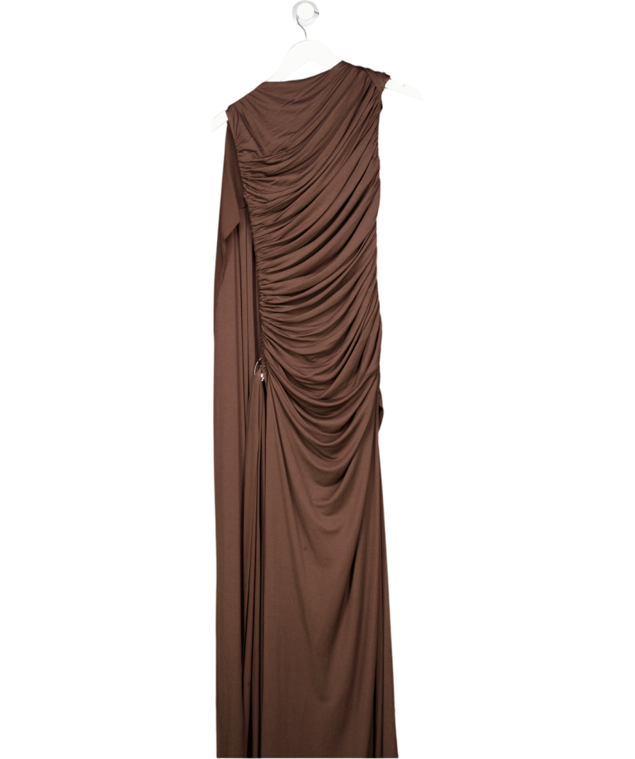 Chats by C.Dam Brown Drape Detail Maxi Dress UK 10