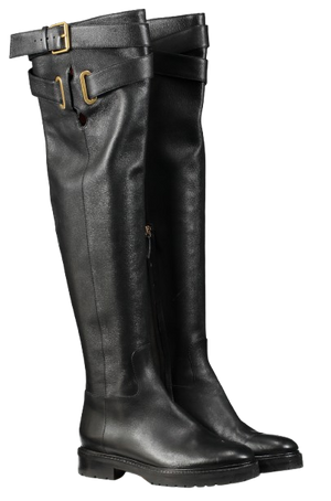 Valentino Black Garavani Runaway Buckle Over The Knee Boots UK 3.5 EU 36.5