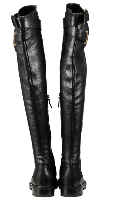 Valentino Black Garavani Runaway Buckle Over The Knee Boots UK 3.5 EU 36.5 👠