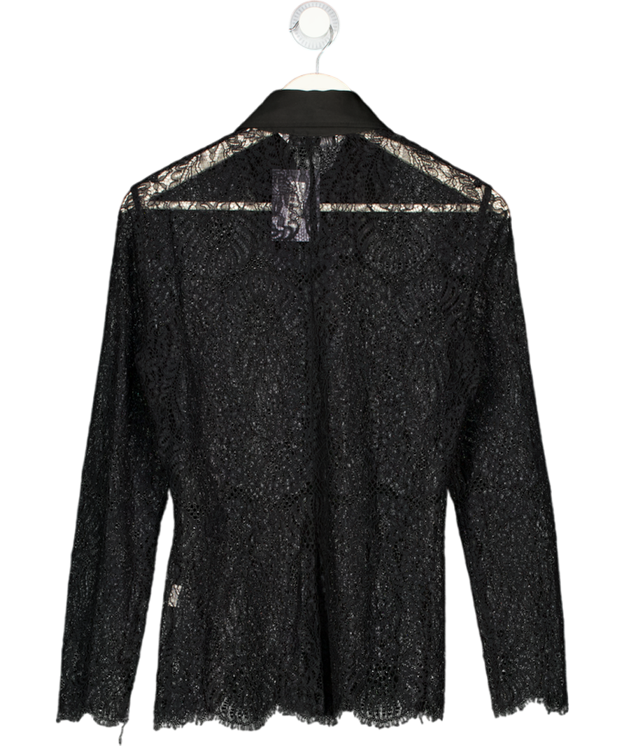ZARA Black Lace Long Sheeve Shirt UK S