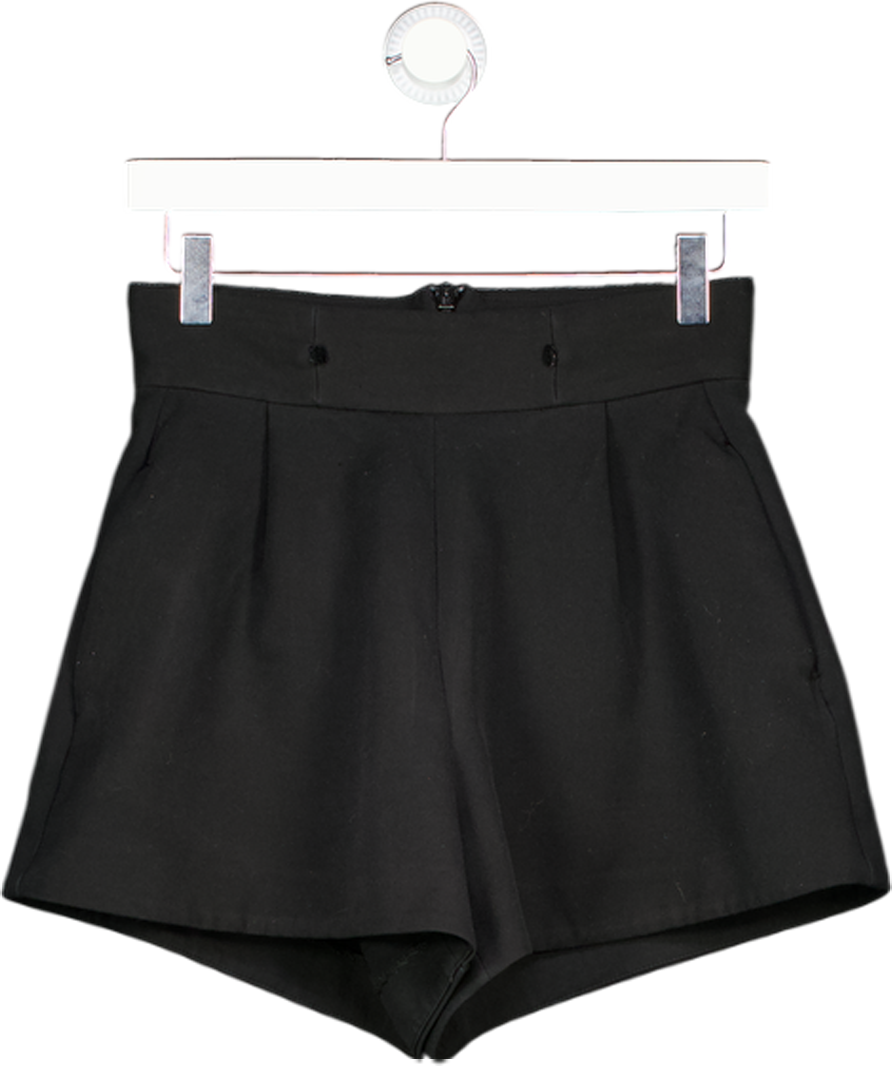 River Island Black Structured Belted Shorts UK 6