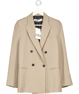 ZARA Beige Double Breasted Blazer UK XS