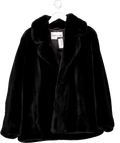 STAND STUDIO Black Faux Fur Coat UK S/M