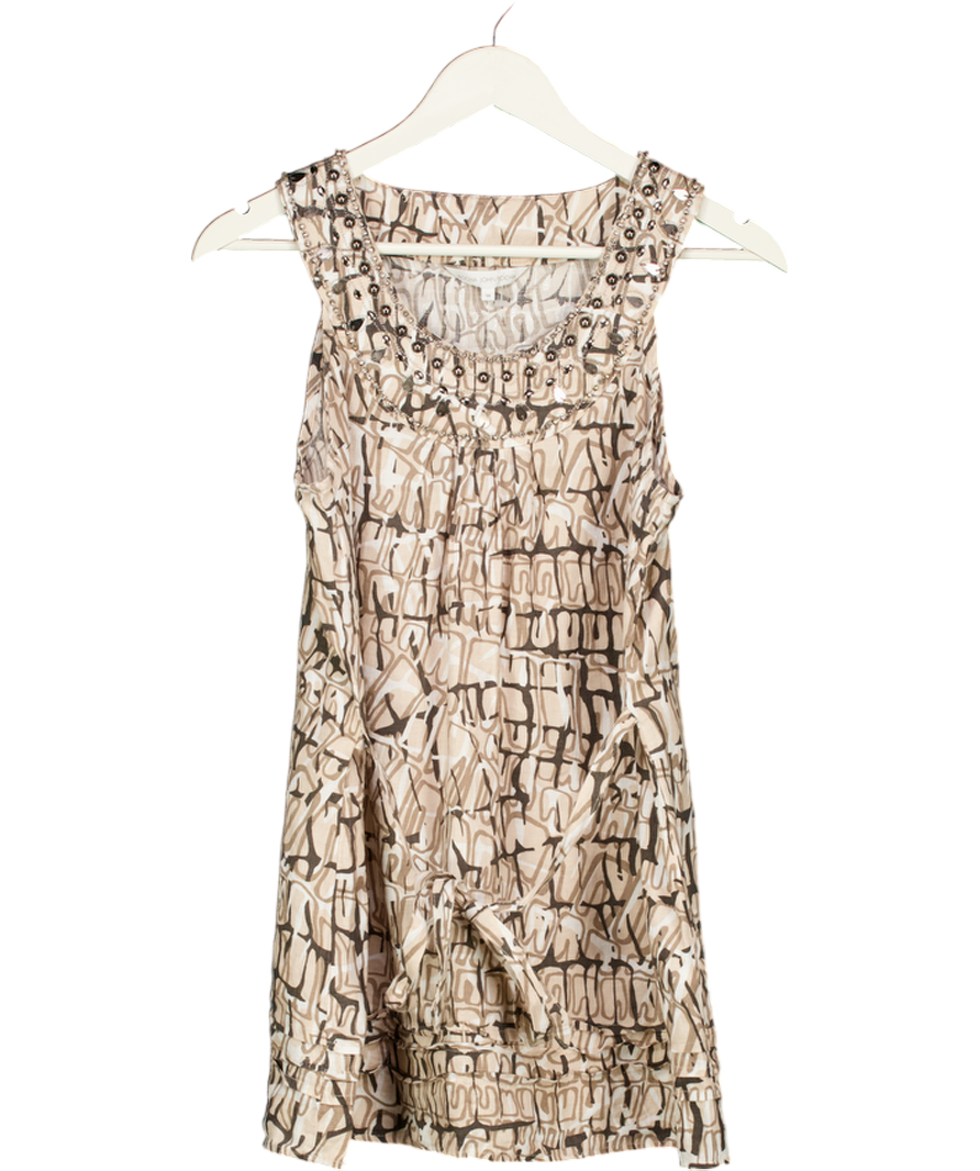 Rocha John Rocha Brown Embellished Tunic Top UK 14