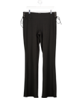 White Fox Black Wide Leg Lace Up Trousers UK L