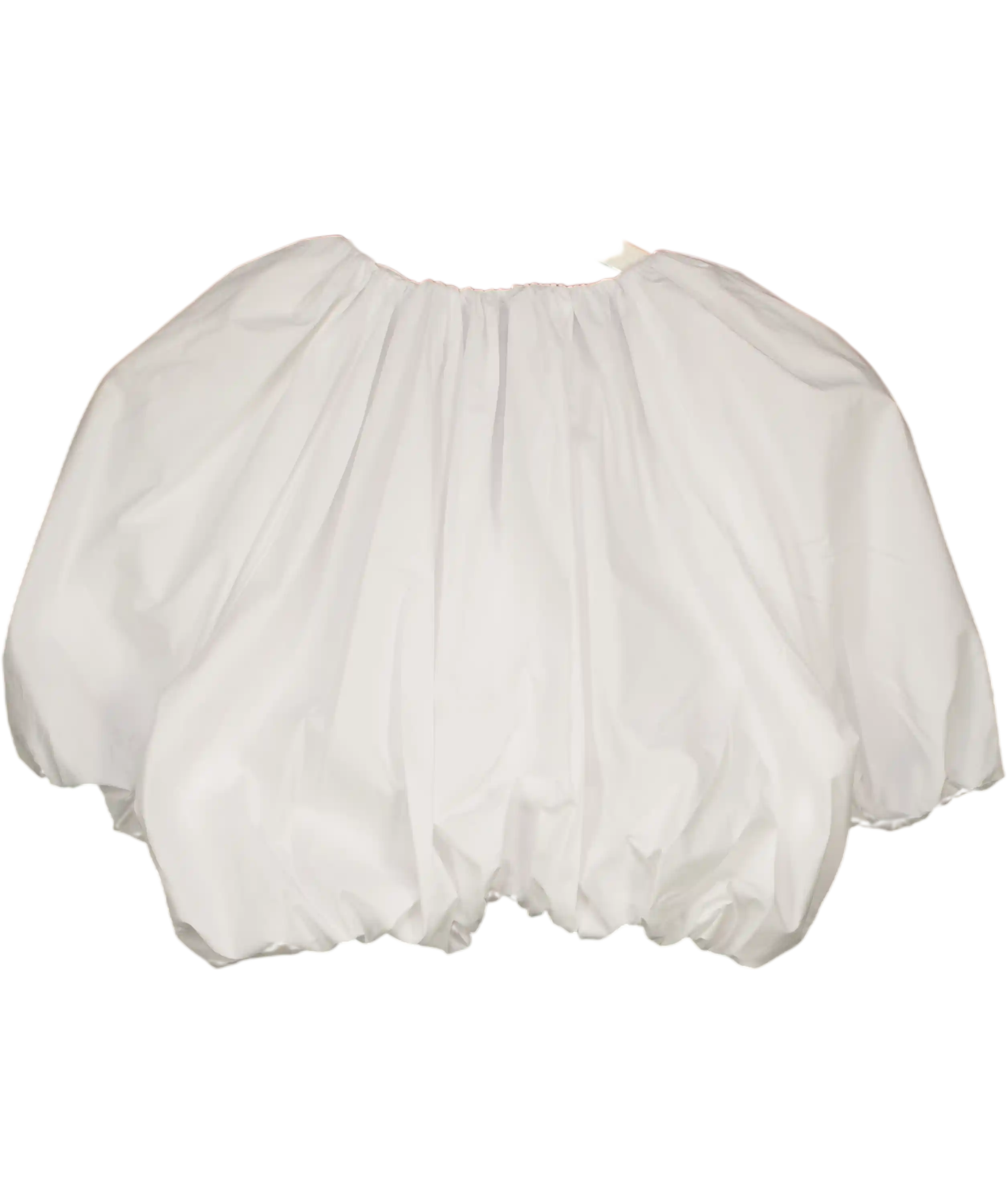 ZARA White Cotton Puff Sleeve Poplin Crop Top UK S