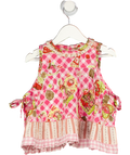 OILILLY Pink Candy Sweet Blouse Side Tie 9-12 Months