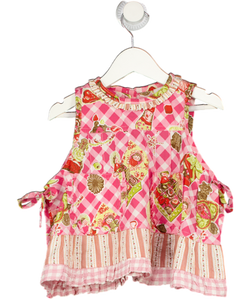 OILILLY Pink Candy Sweet Blouse Side Tie 9-12 Months