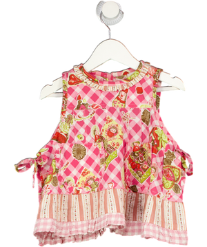 OILILLY Pink Candy Sweet Blouse Side Tie 9-12 Months