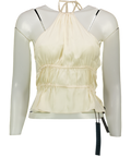 LIONESS Cream Legacy Tie Back Halter Top UK XS