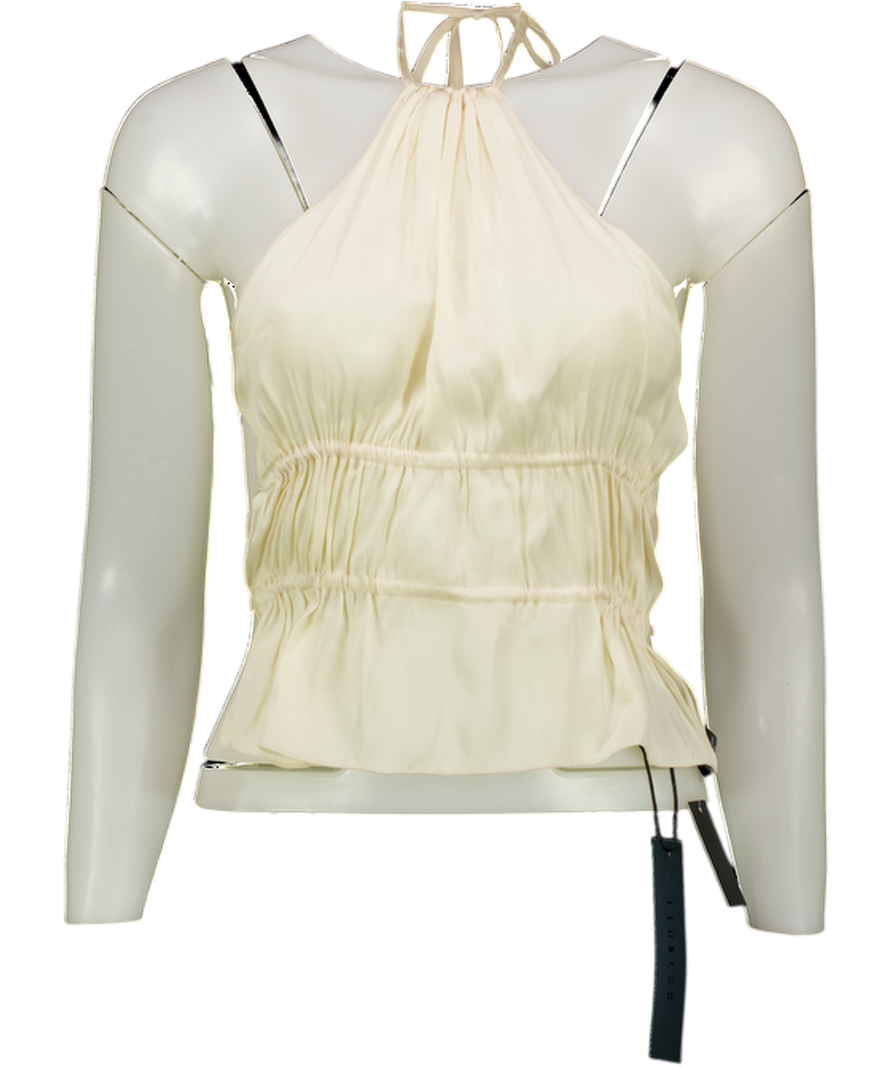 LIONESS Cream Legacy Tie Back Halter Top UK XS