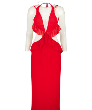 Peppermayo Red Klara Cut Out Maxi Dress UK 10
