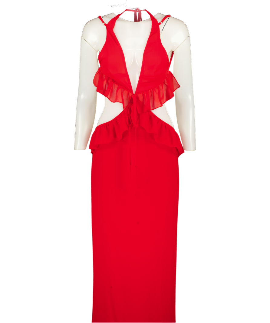 Peppermayo Red Klara Cut Out Maxi Dress UK 10