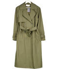 4th & Reckless Green Tabi Khaki Belted Longline Trench Coat UK 10