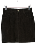 ANINE BING Black 100% Suede Leather Mini Skirt UK XS