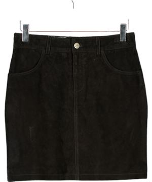 ANINE BING Black 100% Suede Leather Mini Skirt UK XS