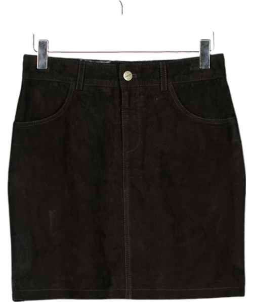 ANINE BING Black 100% Suede Leather Mini Skirt UK XS