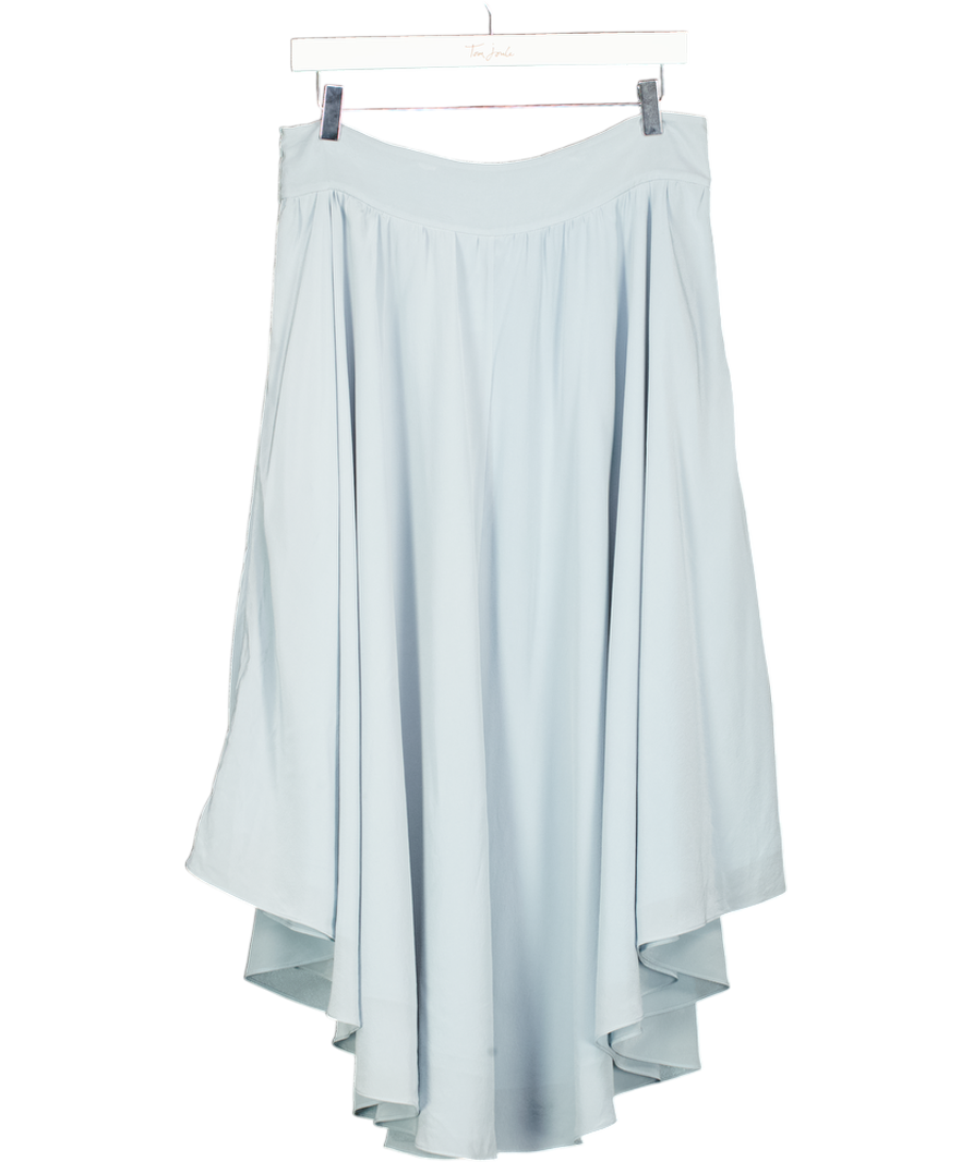 Uterque Blue Chiffon Dipped Hem Midi Skirt UK L