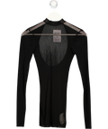 Free People Black Mesh Cut Out Long Sleeve Mini Dress UK S