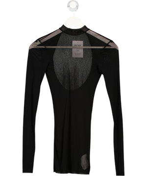 Free People Black Mesh Cut Out Long Sleeve Mini Dress UK S
