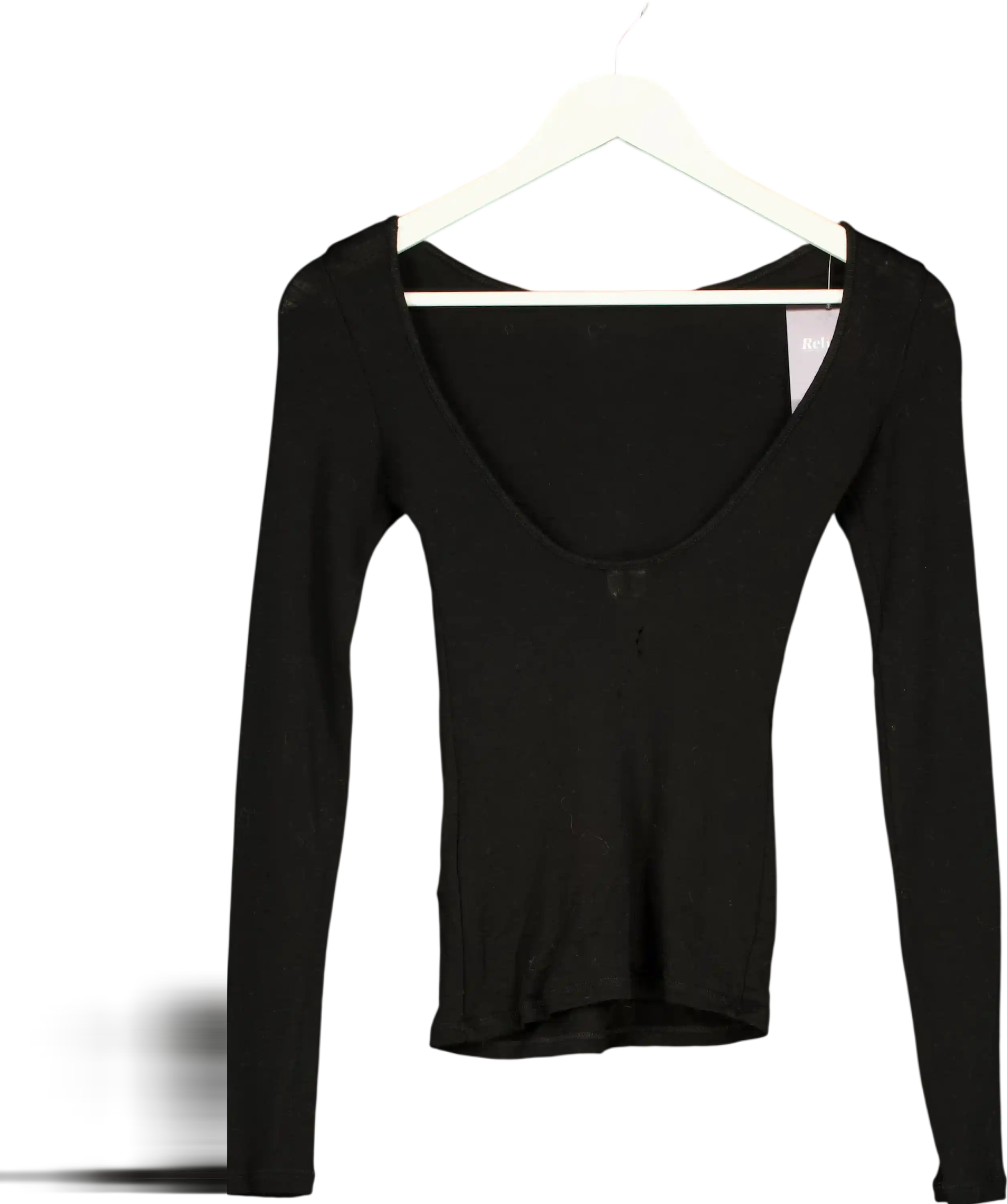 ARKET Black Fine Wool Scoop Back Knit Jumper UK S