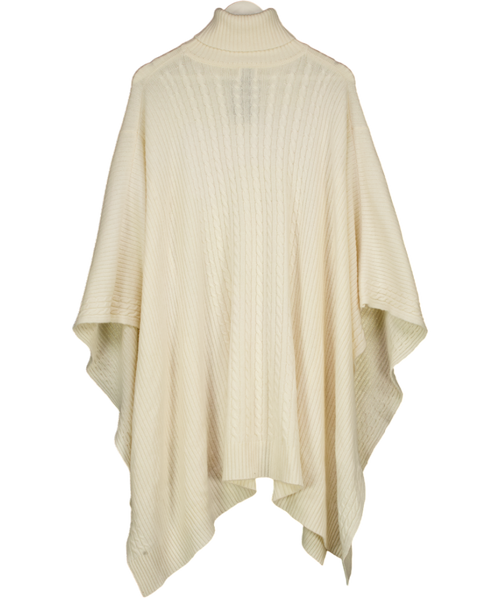 MADELEINE THOMPSON Cream Wool & Cashmere Petunia Poncho One Size