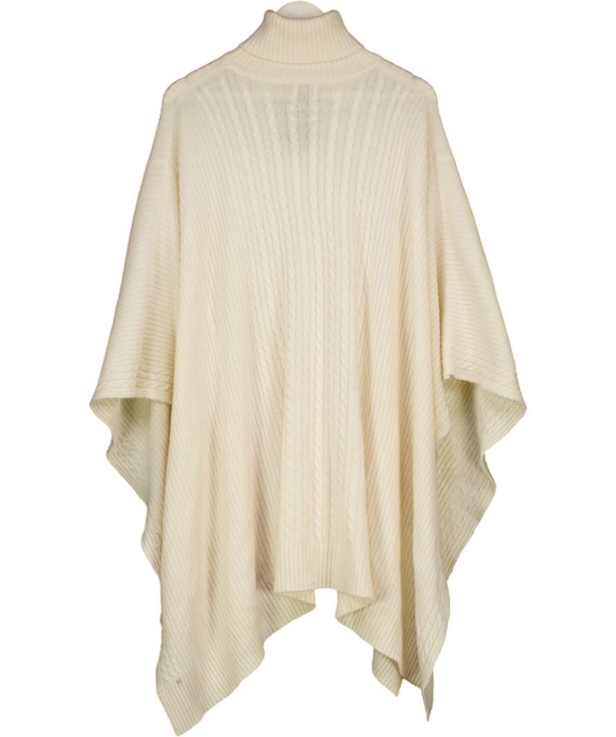 MADELEINE THOMPSON Cream Wool & Cashmere Petunia Poncho One Size