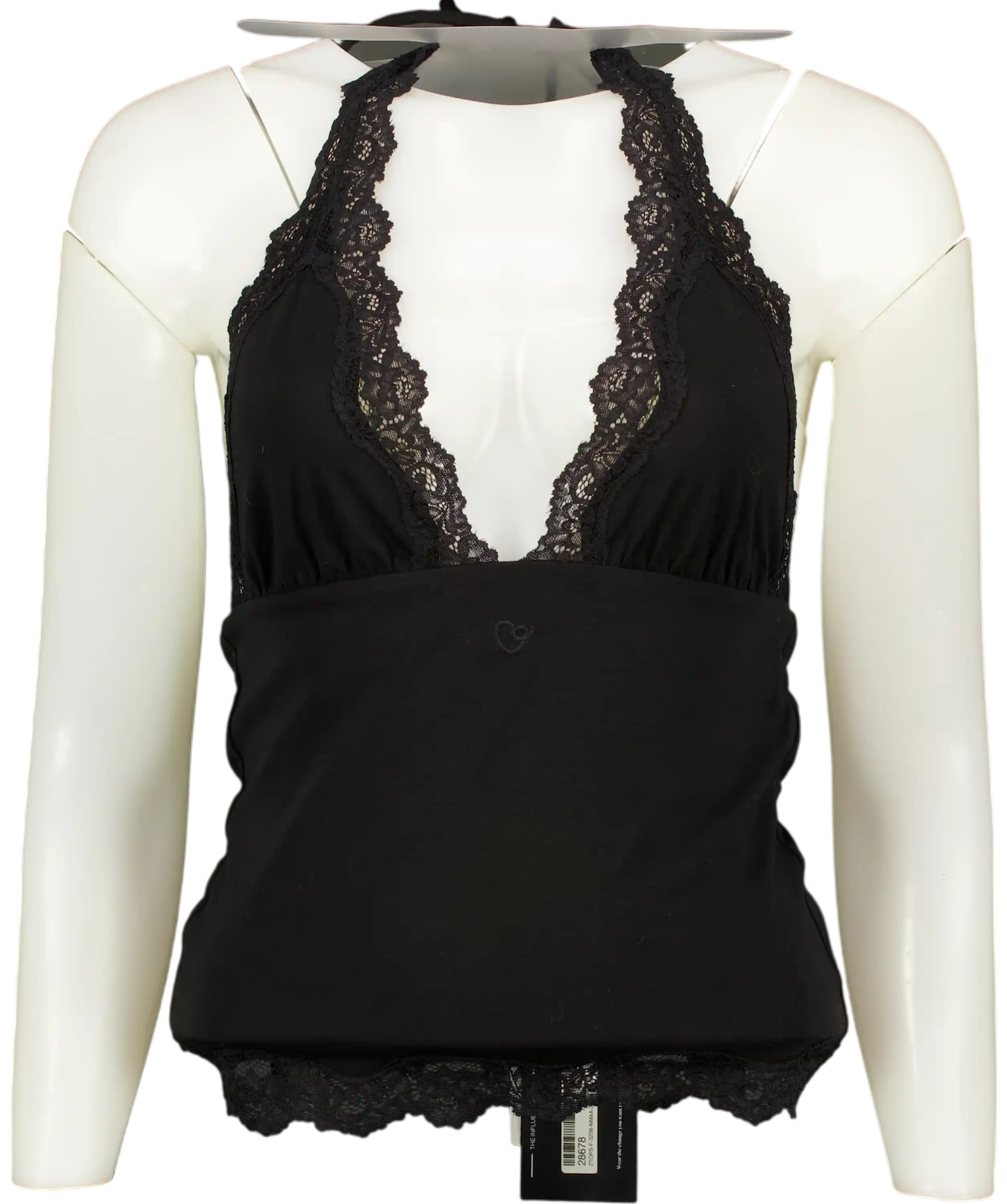 Aoanao Black Halter Neck Top UK M