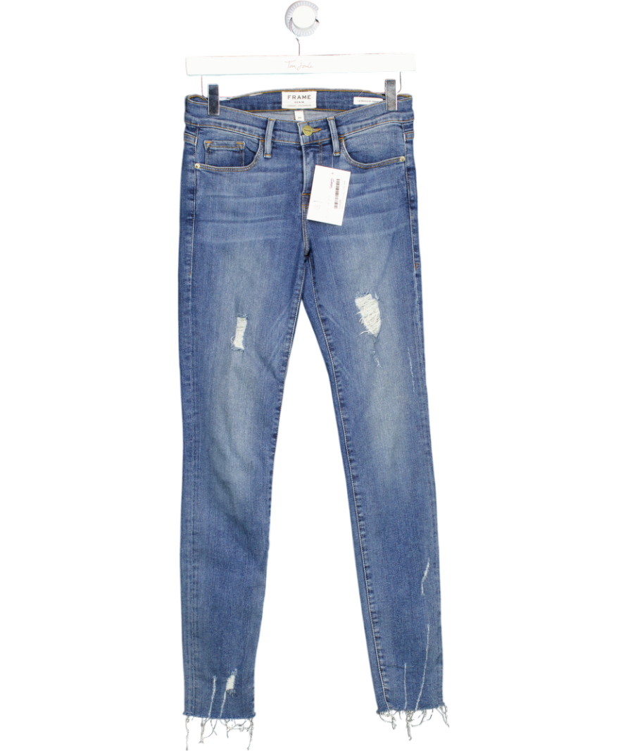 FRAME Blue Skinny Distressed Jeans W26