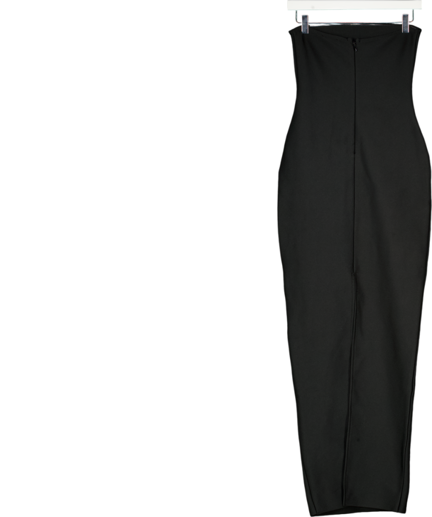 Karen Millen Black Embellished Figure Form Bandeau Maxi Dress UK XS