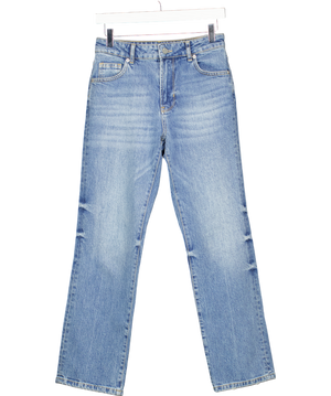 Mint Velvet Mid Blue High Waist Slim Straight Leg Jeans UK 6