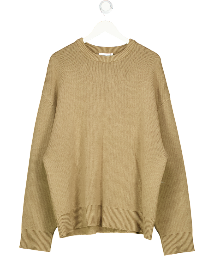 WEEKDAY Brown Oversize Cotton Sweater UK L