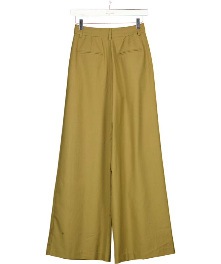 4th & Reckless Green Pleated Wide Leg Trouser UK 6
