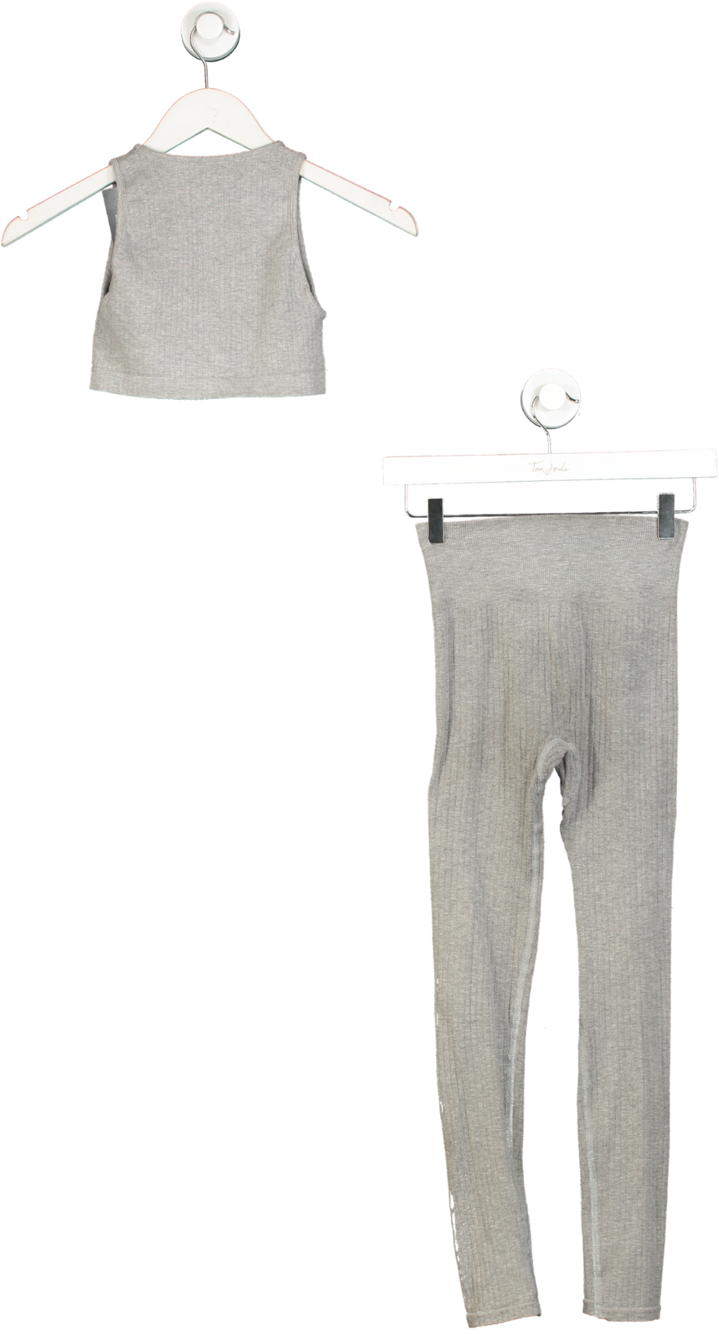 t/ala Grey Sculpt Seamless Ribbed Racer Tank And Leggings Set UK XS