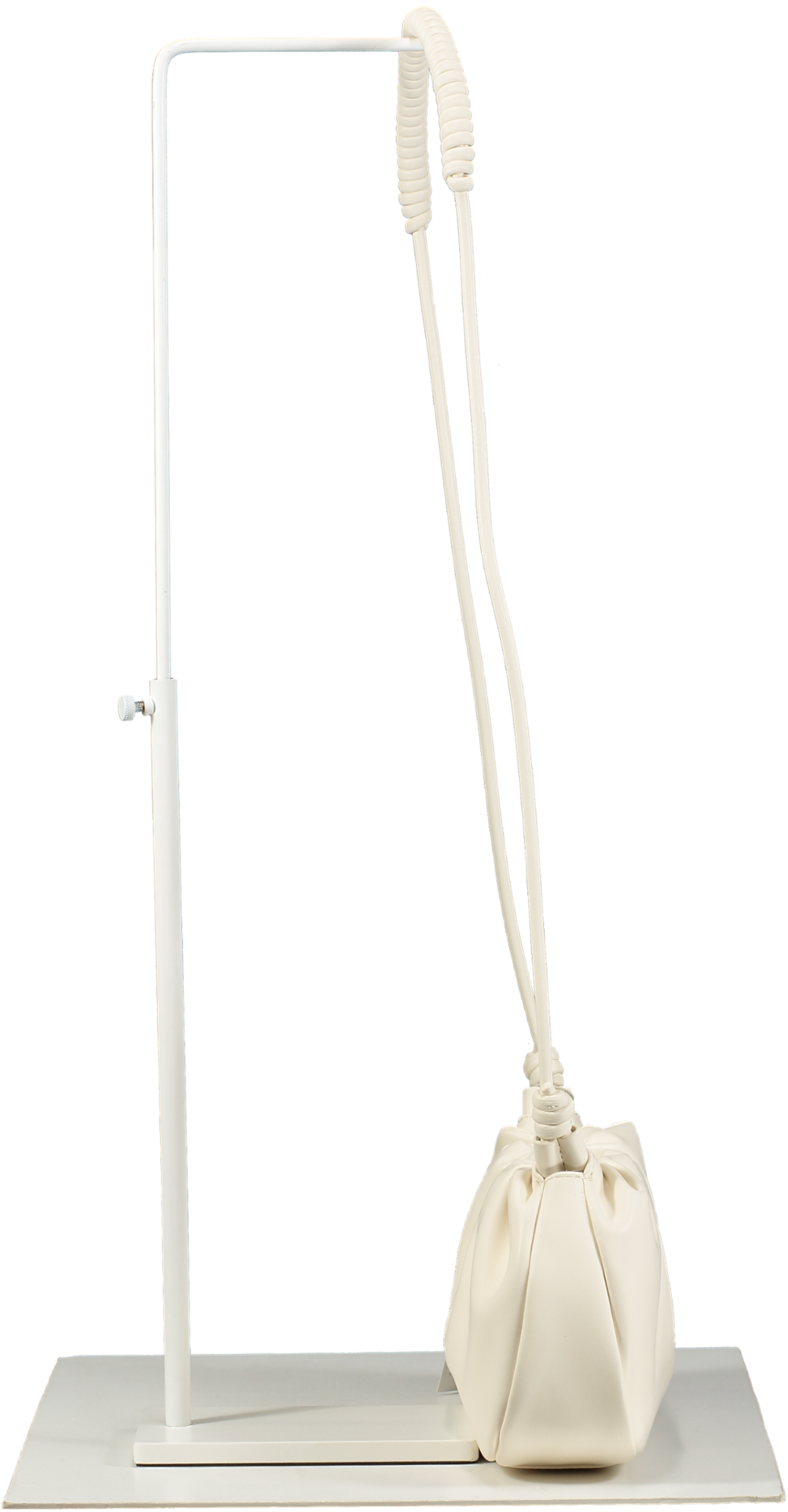 Charles & Keith Cream Lorelai Ruched Knotted Strap Shoulder Bag