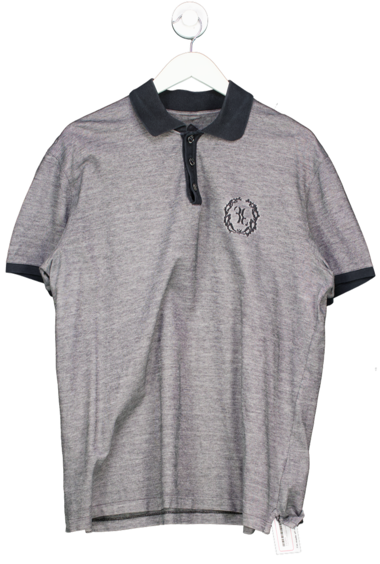 Billionaire Grey Cotton Polo T-shirt UK L/XL