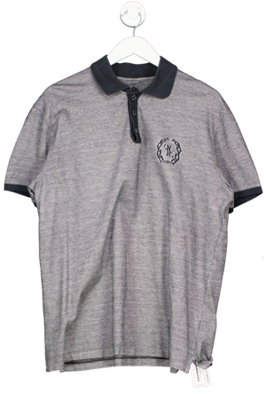 Billionaire Grey Cotton Polo T-shirt UK L/XL