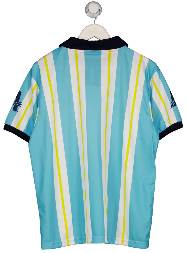 Athlectic Brewing Co Blue Branded Stripe Football Shirt UK L