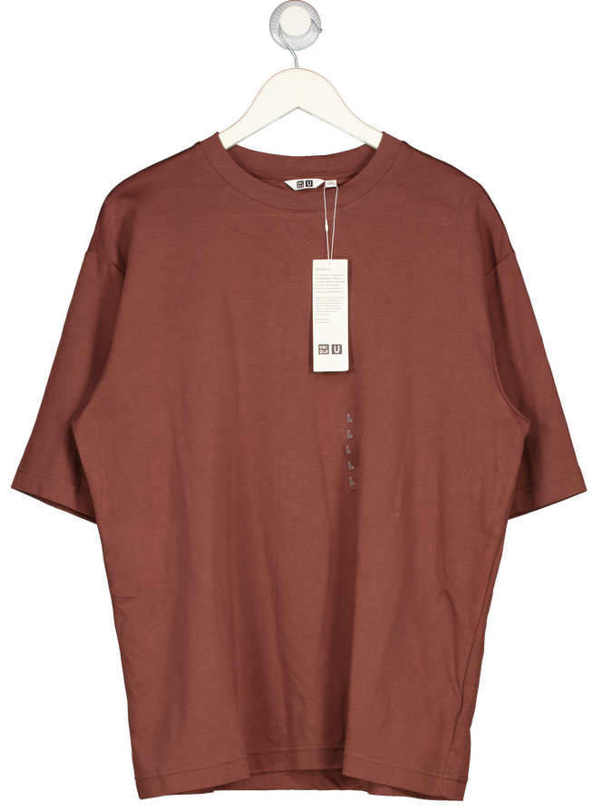 Uniqlo Brown Crewneck Oversized T-shirt UK L