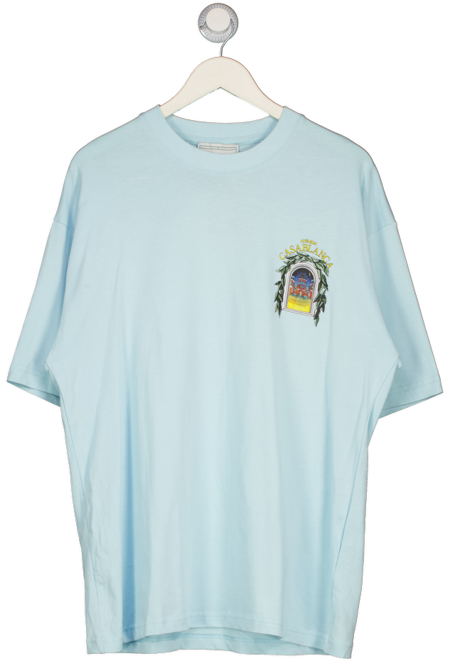 CasaBlanca Blue Graphic Cotton L'arche Tennis Club T-shirt UK L